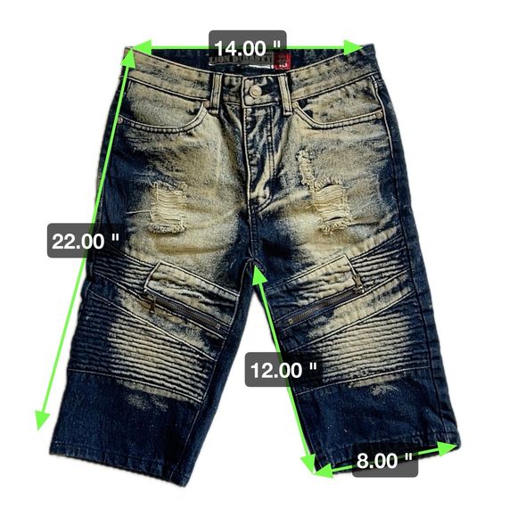 Lion Dynasty Boy’s Slim Distressed Denim Shorts Size 16 - Picture 6 of 6